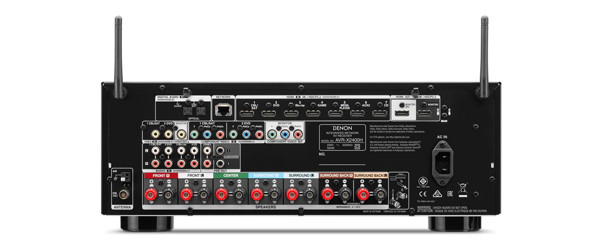 Trasera receptor AV Denon AVR-X2400H en audioycine.com conexiones-de-receptor-AV-Denon-AVR-X2400H